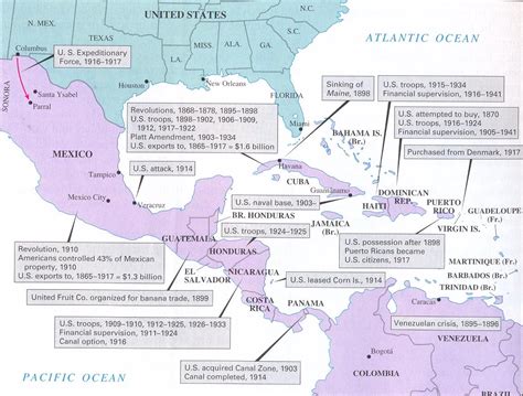 This Map Details Us Involvement In Latin America Sutori