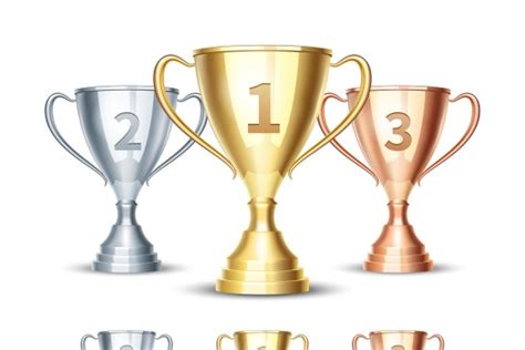 8,000+ vectors, stock photos & psd files. Gold, silver and bronze winner cup | Custom-Designed ...