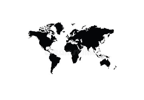 World Map Outline Illustration On A White Background Stock Vector