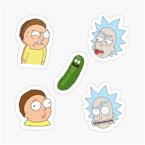Rick And Morty Set Sticker By Hala в 2021 г Детские иллюстрации