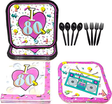 80s Party Supplies Packs For 16 Guests 80s Party Decorations For