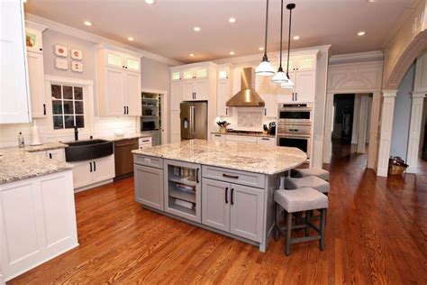 Floor plan creator, an android tablet app, can help you with the design and layout. Elegant White & Gray Kitchen Remodel with Granite - Savvy ...
