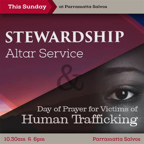 Stewardship Altar Service And Day Of Prayer For Victims Of Human Trafficking The Salvation Army