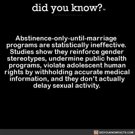 Abstinence Only Until Marriage Programs Are Did You Know