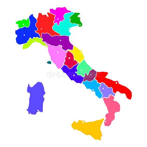Map Of Italy Bright Graphic Illustration Handmade Drawing With Map