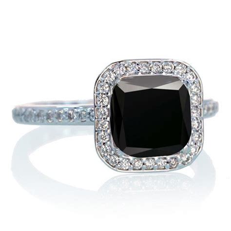 Treated or enhanced black diamonds are extremely cheap. 1.5 Carat Cushion Cut Classic Black Diamond and diamond ...
