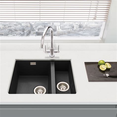 Granite Composite 1 12 Bowl Undermount Kitchen Sink Black