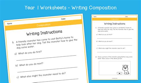 Year 1 Writing Instructions Worksheets Ks1 Writing Composition
