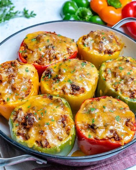 easy stuffed bell peppers with ground beef and rice recipe stuffed peppers peppers recipes