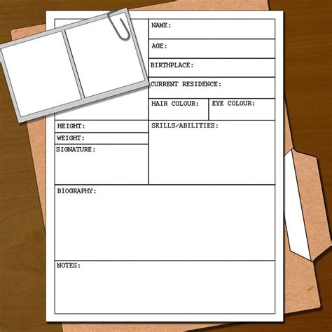 Character Dossier Template Web What Goes Into The Dossierprintable