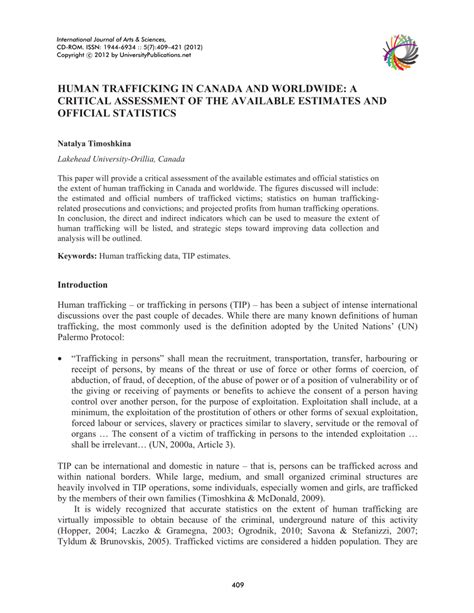 In this blog, you will learn about the framework, examples, and. (PDF) HUMAN TRAFFICKING IN CANADA AND WORLDWIDE: A ...