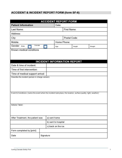 50 Accident Report Forms Car Work Injury More Templatearchive