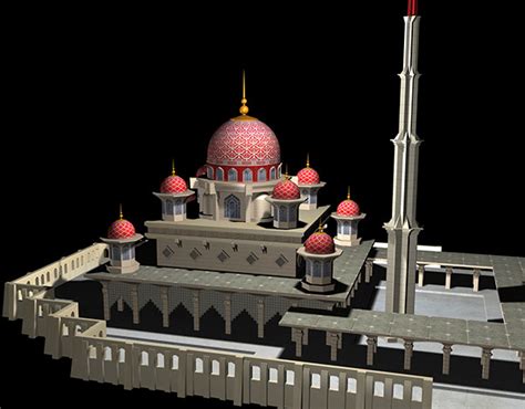 3d Model Of Putrajaya Mosque In Malaysia Behance