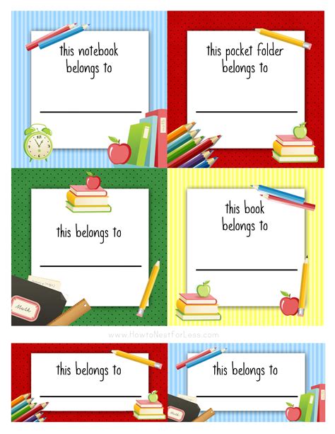 Back To School Labels For Kids How To Nest For Less™