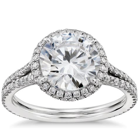 Blue Nile Studio Cambridge Halo Diamond Engagement Ring In Platinum 1