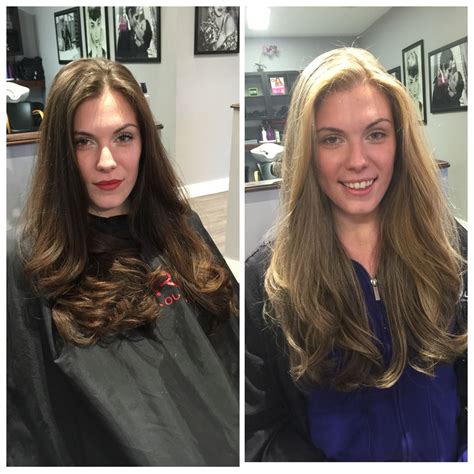 Before And After Brunette To Blonde Brunette To Blonde Hair Studio