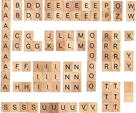 100 Pcs Wooden Scrabble Alphabet Letter Tiles With Score Marks Etsy