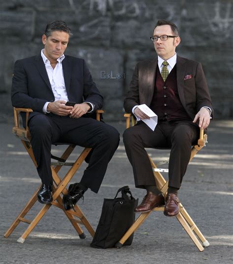 Michael Emerson And Jim Caviezel On Set Of Person Of Interest Person
