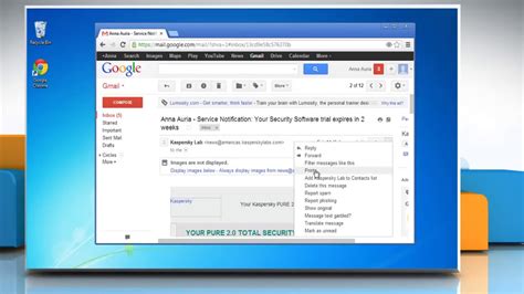 How To Print Email Messages In Gmail® Youtube