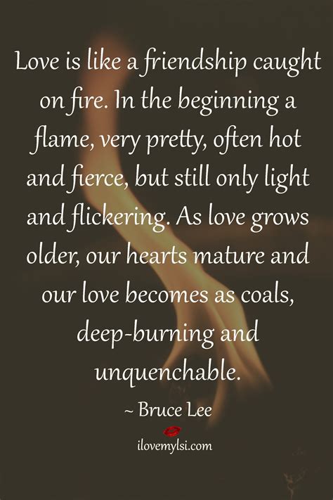 In The Beginning A Flame Very Pretty Often Hot And Fierce But Still