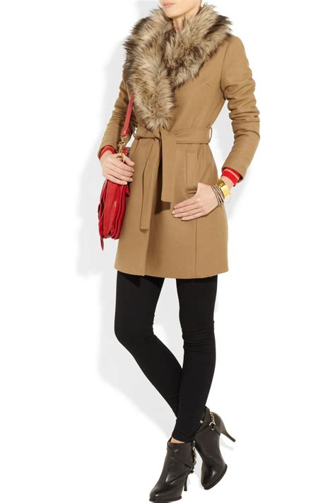 This camel wool topcoat is from banana republic, and i had the sleeves shortened by about two inches. Michael michael kors Faux-Fur and Wool-Blend Coat in ...