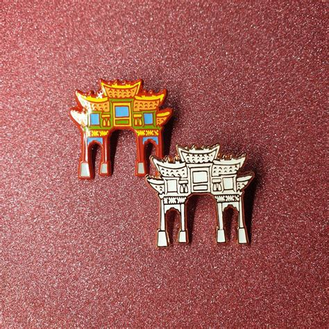 Chinese Arch Lapel Pin China Town Etsy