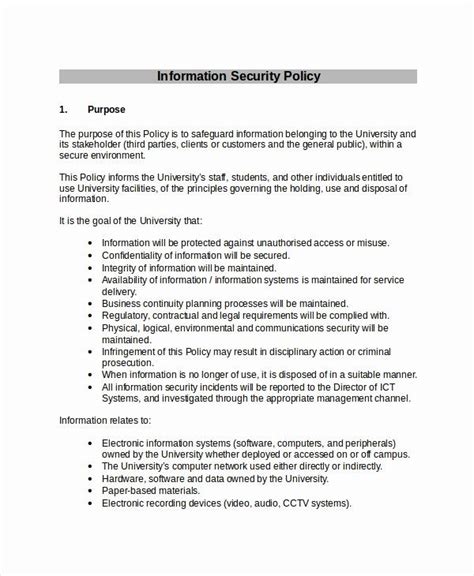 Closed circuit television (cctv) policy. Information Security Policy Template in 2020 | Policy ...