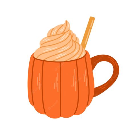 Premium Vector Pumpkin Spice Latte Coffee Cup For Autumn Menu Or