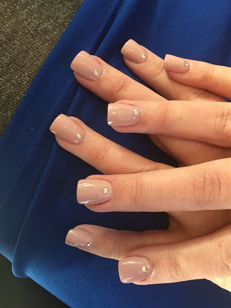 Nude Acrylic Nails With Diamond Accent Nails Pinterest Acrylics My