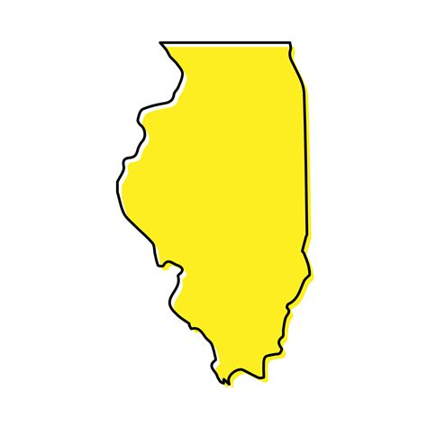Simple Outline Map Of Illinois Is A State Of United States Styl