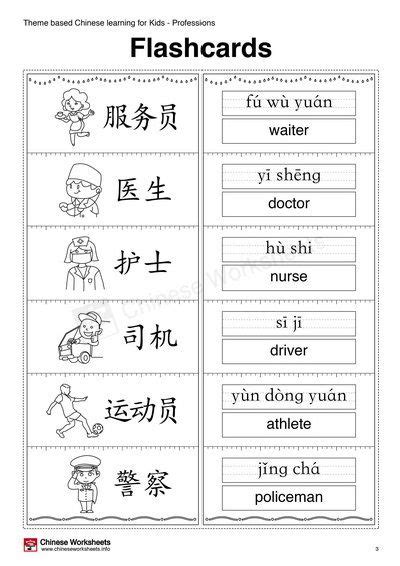 Theme Based Chinese Learning Activities For Kids Professions