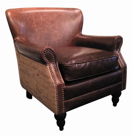 Our armchairs are stylish and comfortable, all you it stands on turned wooden feet and has rolled arms with a high button back. Furniture Classics LTD Petite Leather and Burlap Script ...