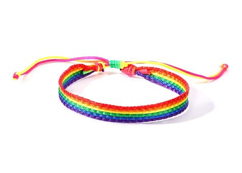 buy various style gay and lesbian lgbt pride braided macrame bracelet bulk rainbow pride parade