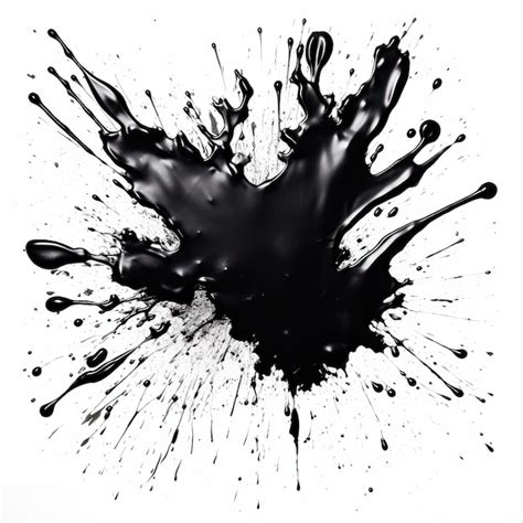 Salpicadura De Pintura De Tinta Pintura Acrílica Negra Salpicada Sobre
