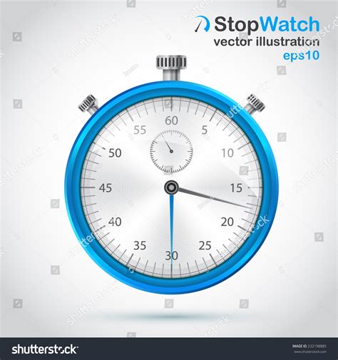 Blue Realistic Stopwatch Your Design Vector Stock Vector Royalty Free