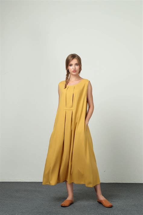 Sleeveless Summer Maxi Dresses Women S Oversize Cotton Etsy