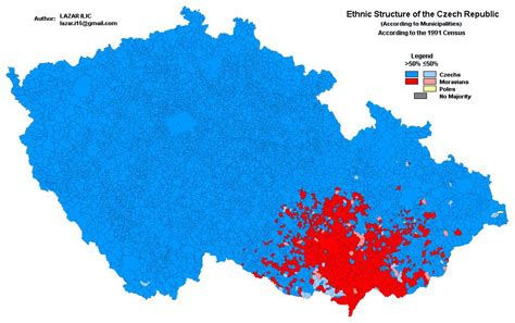 Ethnic Map Of Czechia 1991 Linguisticmaps