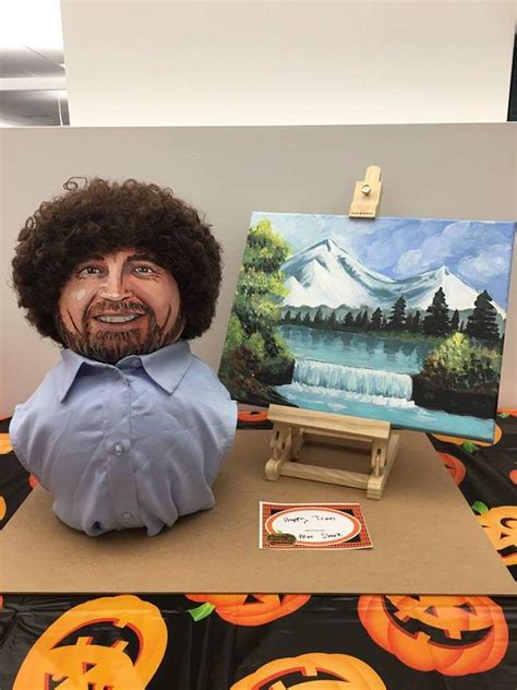 Thought Id Share This Bob Ross Pumpkin Decoration From Work Rpics