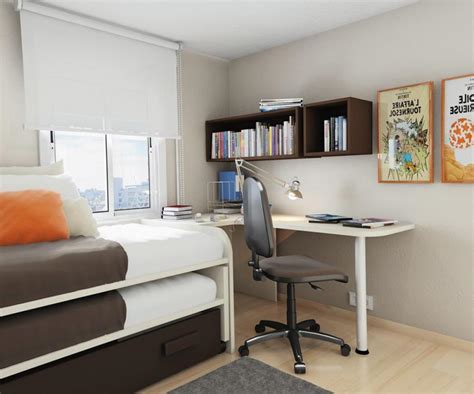 Plywood diy double desk ikea hack lemon thistle. Small Bedroom Desks for a Narrow Bedroom Space - HomesFeed