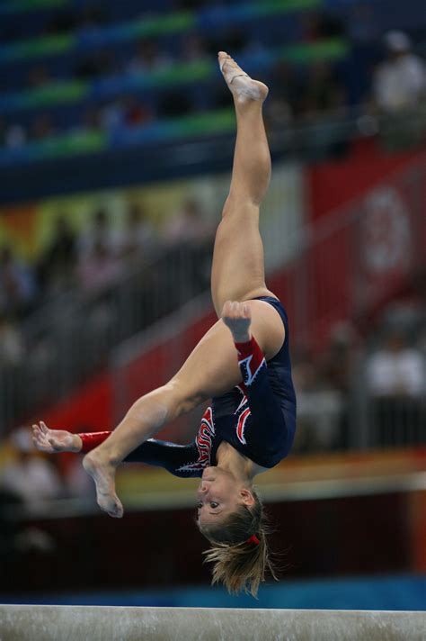 Artistic Gymnast Shawn Johnson On The Balance Beam In 2020 Olympic