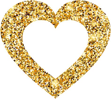 Golden Heart Transparent Clip Art