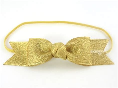 Gold Baby Headband Gold Headband Gold Bow Headband Metallic