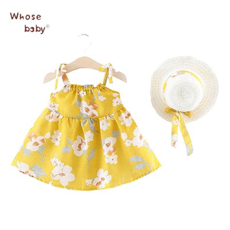 Baby Girl Clothes 2018 Infant Girl Cotton Flower Print Strap Princess