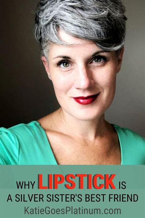 My Lipstick Love Affair Is Going Strong Katie Goes Platinum Blog Grey Hair And Makeup Grey