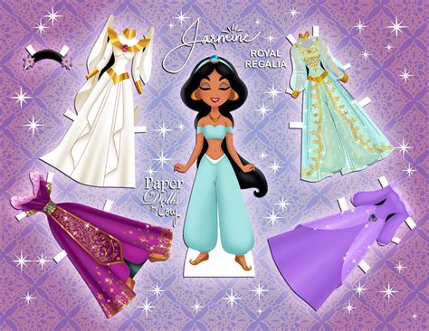 Jasmine Paper Doll And Clothes Paper Doll Craft Paper Toys Disney