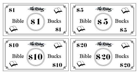Free Printable Bible Bucks Templates
