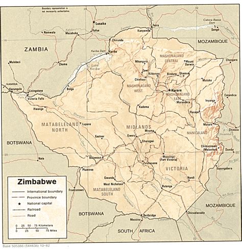 Detailed Relief And Administrative Map Of Zimbabwe Zimbabwe Detailed