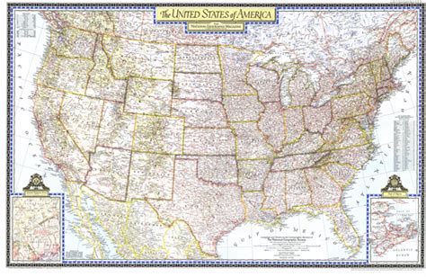 The United States 1946 Wall Map By National Geographic Mapsales