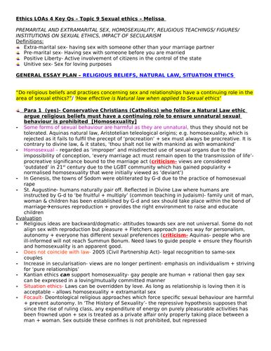 Ocr A Level Ethics Utilitarianism Sexual Ethics Essay Plans Teaching Resources