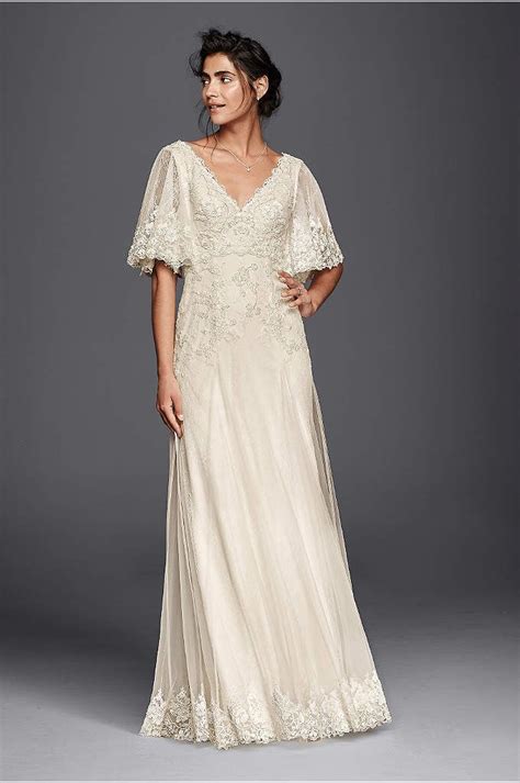 Melissa Sweet Wedding Dress With Flutter Sleeves Davids Bridal